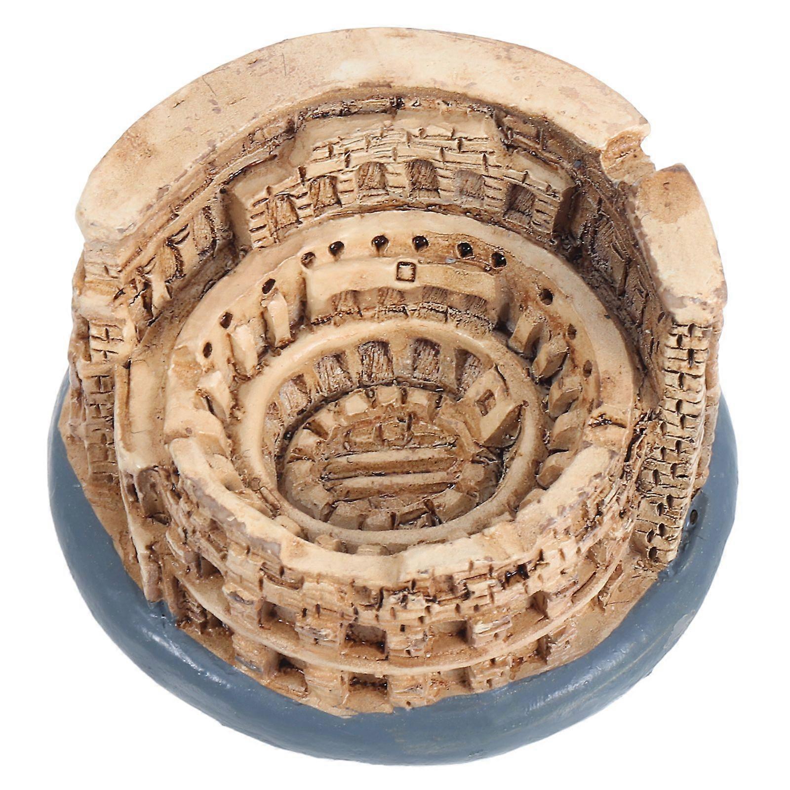 Delicate Roman Colosseum Building Model Resin Miniature Ancient Architecture Statue For Fish Tank Decoration And Tabletop Display