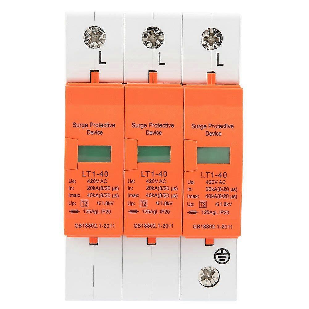 3P 20kA-40kA 420vAC House Surge Protective Low voltage Arrester Device
