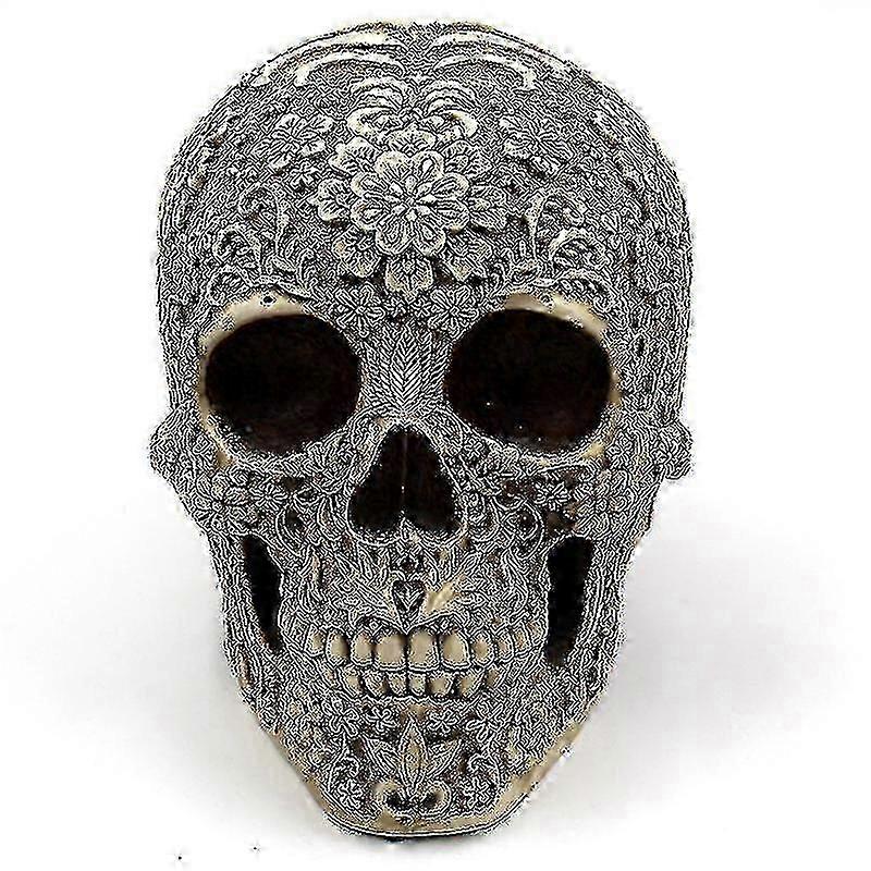 Halloween skull prop for home decor - Lifelike human-like head decoration for party desk 1 piece