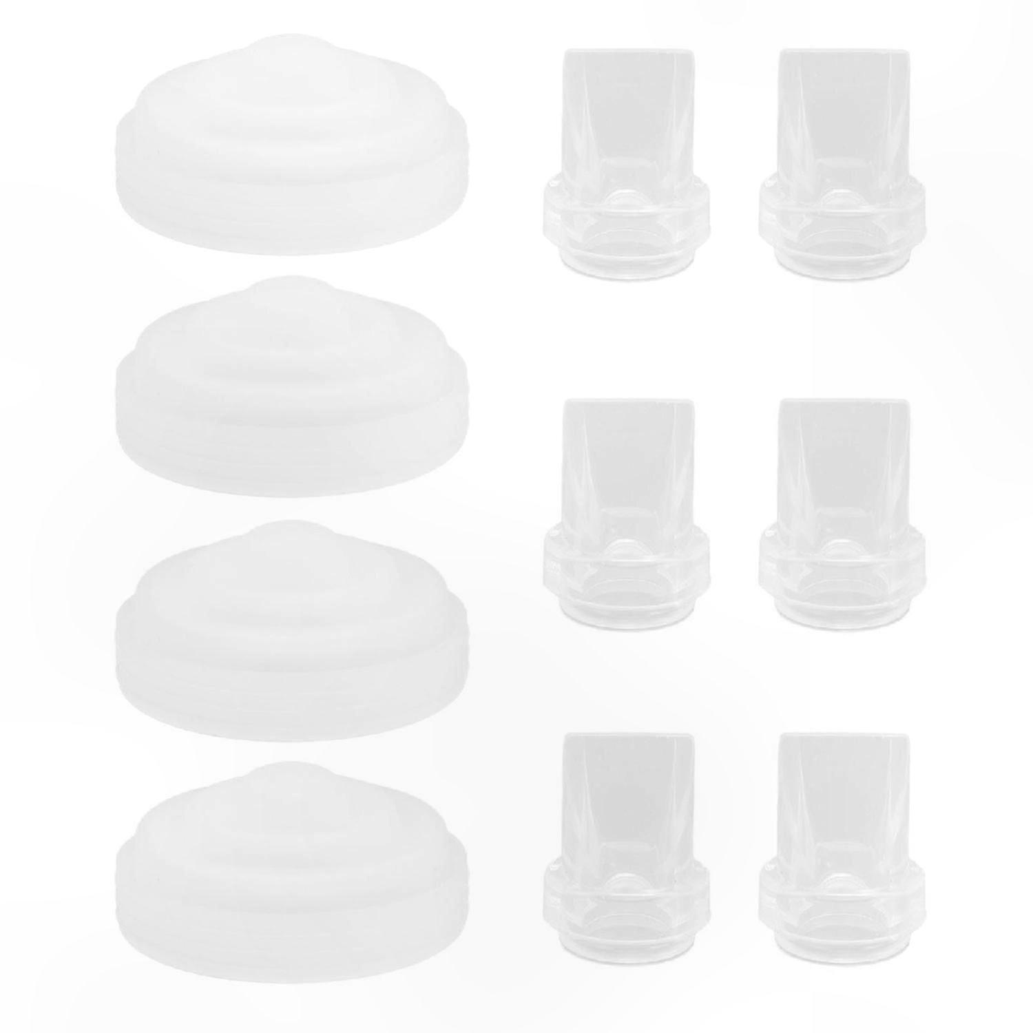 6-Pack Duckbill Valves and 4-Pack Silicone Diaphragms for Breastfeeding Essentials Portable Pump Components