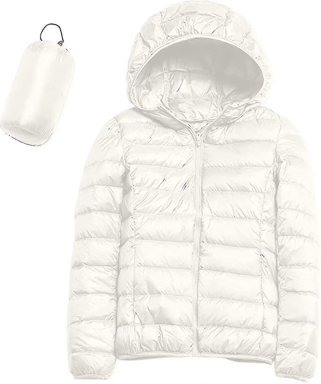 Women's lightweight hooded down jacket, made of nylon, windproof, warm and with multiple pockets