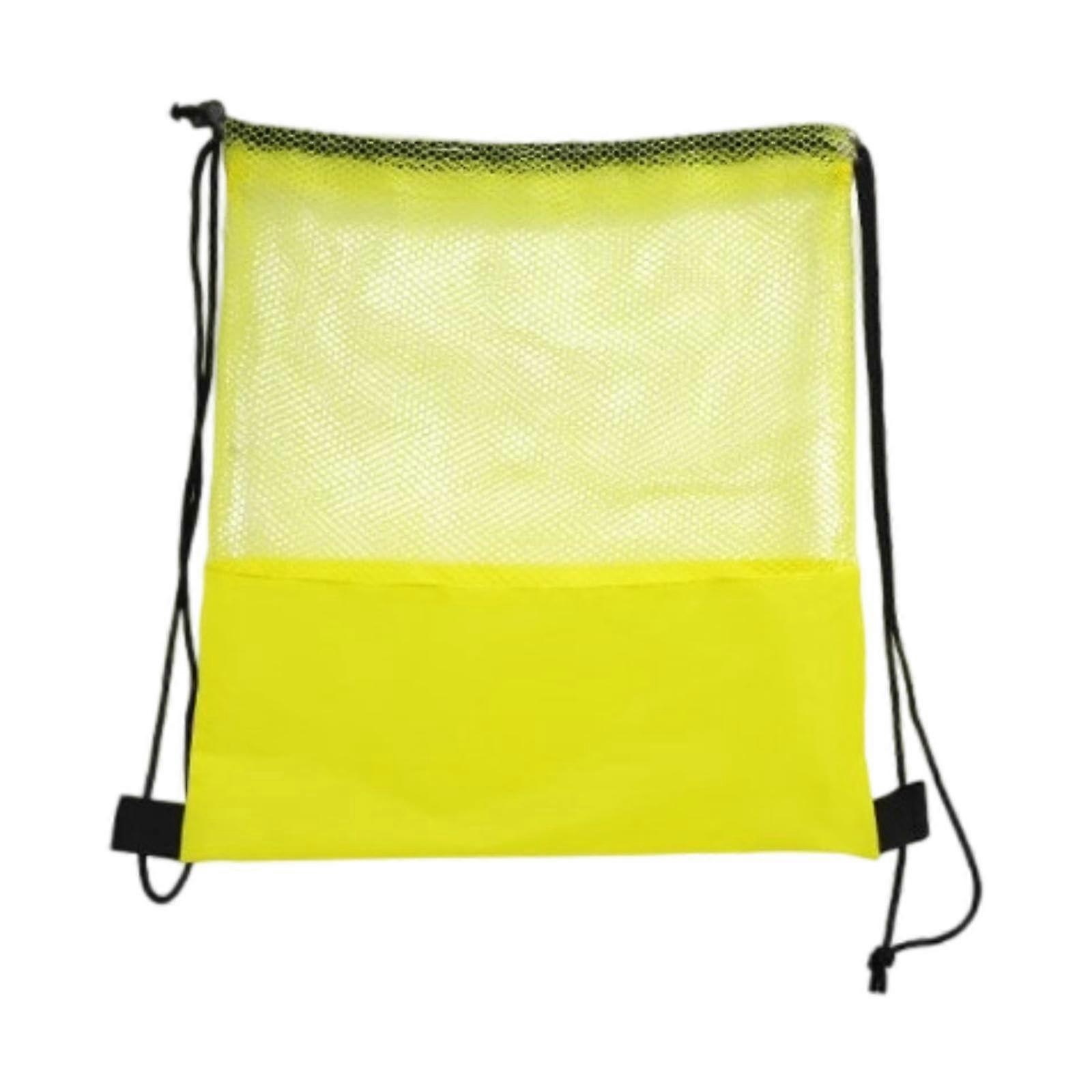 Portable Drawstring Storage Bag For Basketball And Other Sports Yellow Basketball Gear Organizer Sports Equipment Sack
