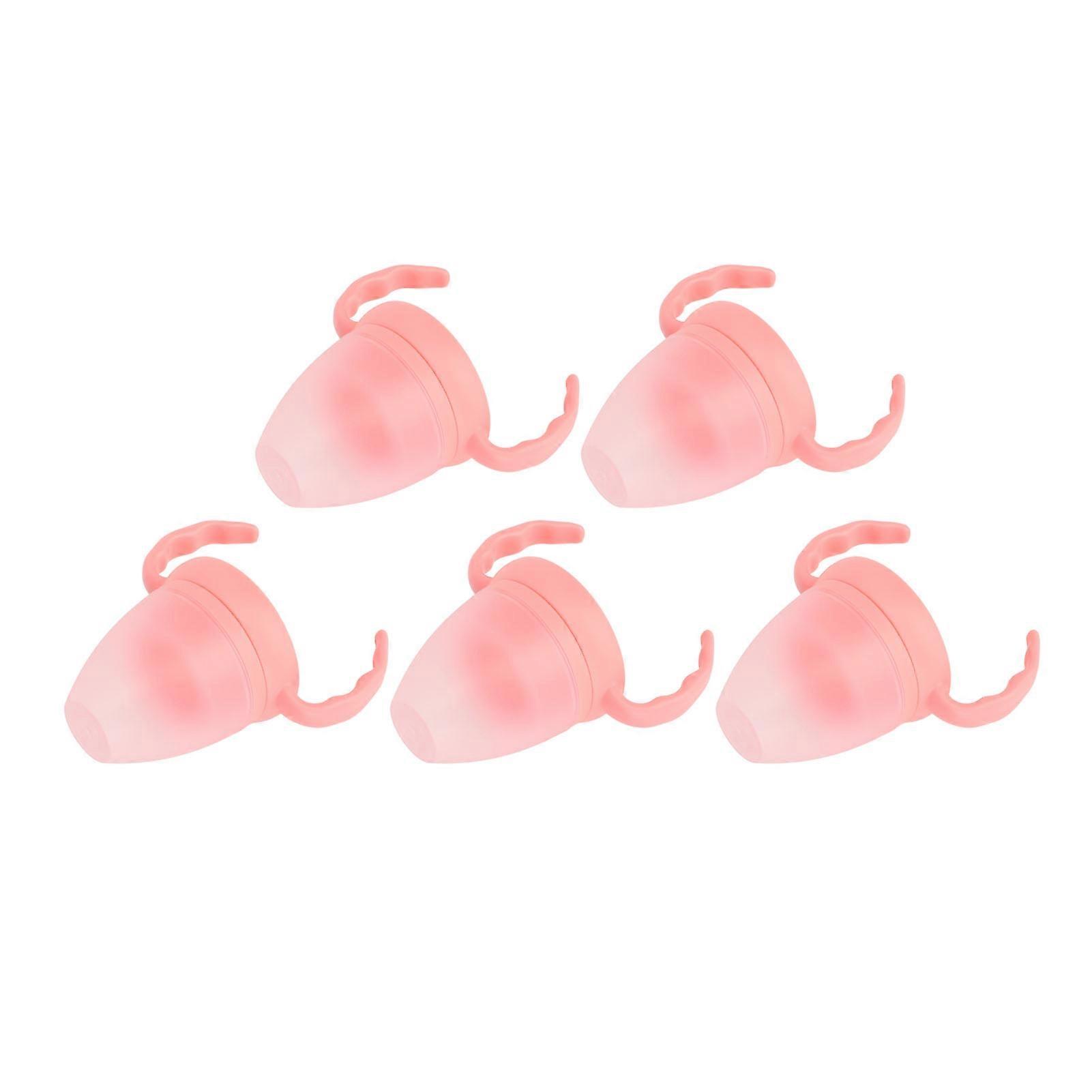 5pcs Pink PP Infant Bottle Dome Cap Handle Set for Wide Neck
