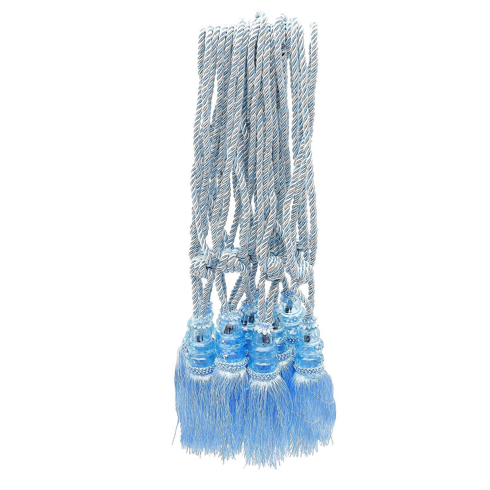 Curtain Tiebacks Curtain Pullbacks for Decor 10Pcs with Elegant Tassels Sky-Blue