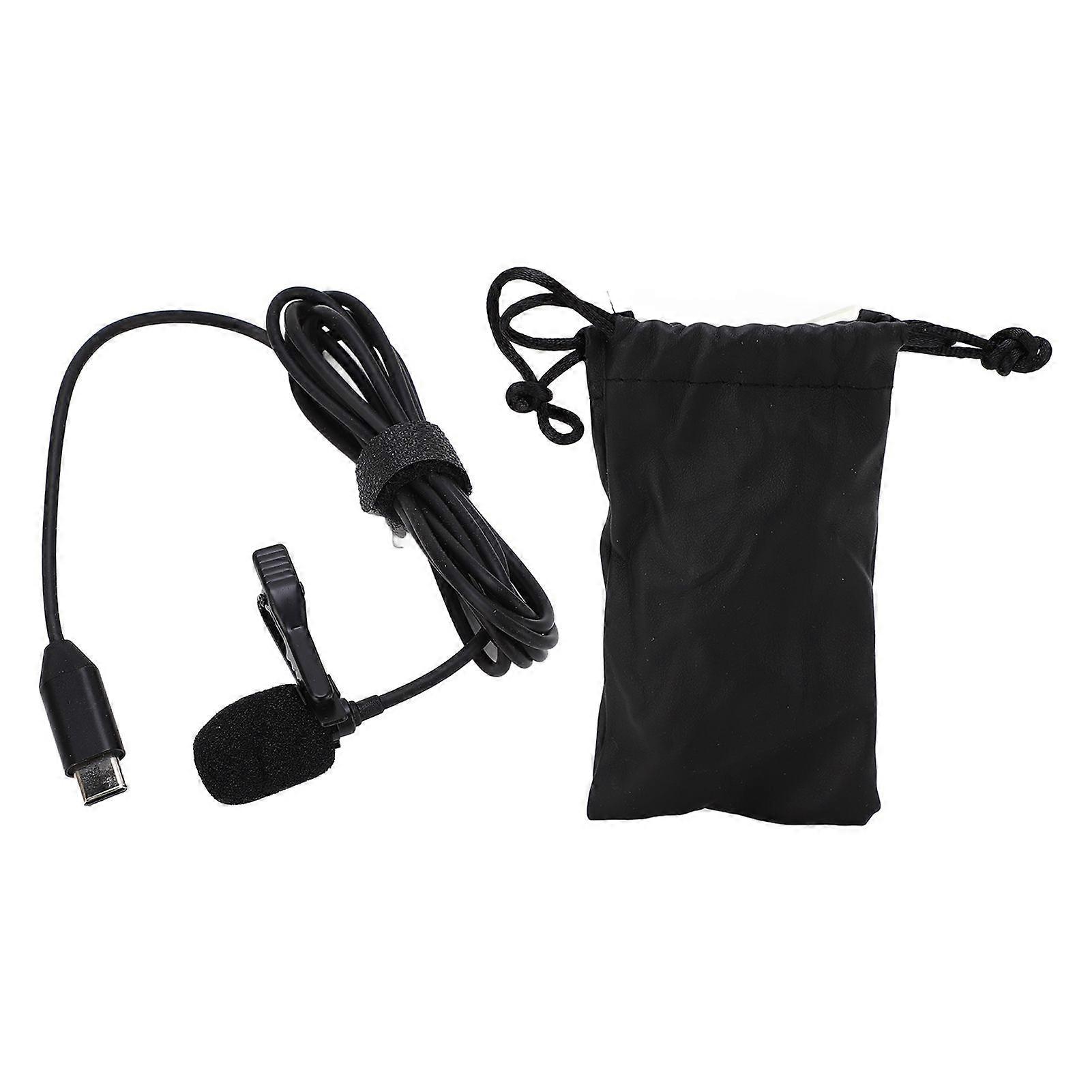 Wired Lavalier Lapel Microphone Type C Interface Clip On Mini Lapel Mic for Insta360 ONE R