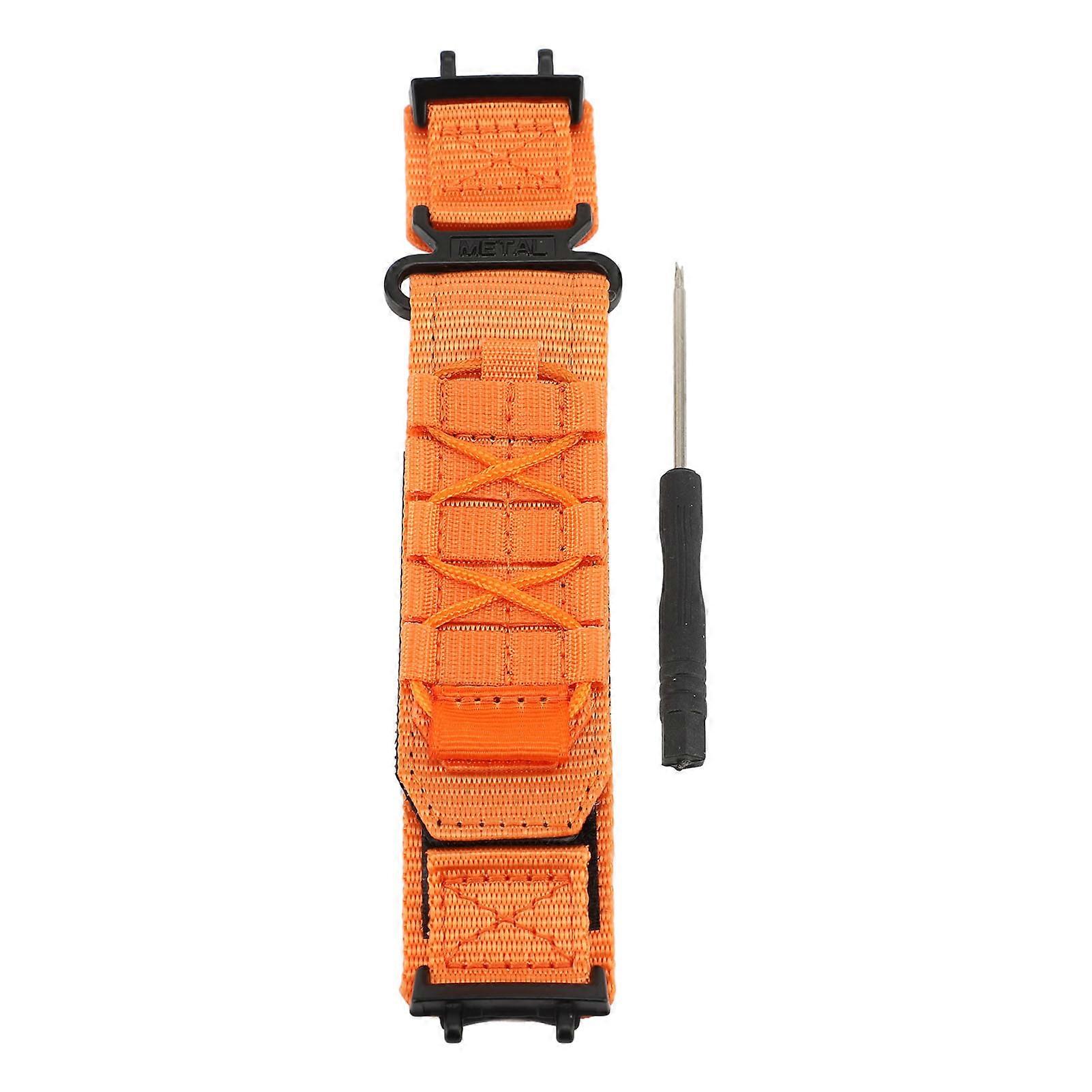 Nylon Band for T Rex 3 Hook and Loop Adjustable Sporty Style Replacement Smartwatch Wristband Loop Strap Orange