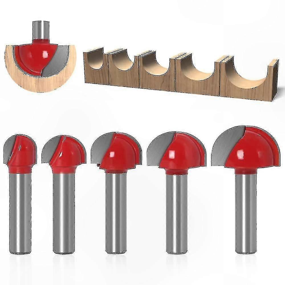 Carbide Slotting Cutters, 5-Piece Milling Bits with 8mm Shank, Round End Design, 12/16/19/22/25mm Sizes for Precision Milling Operations