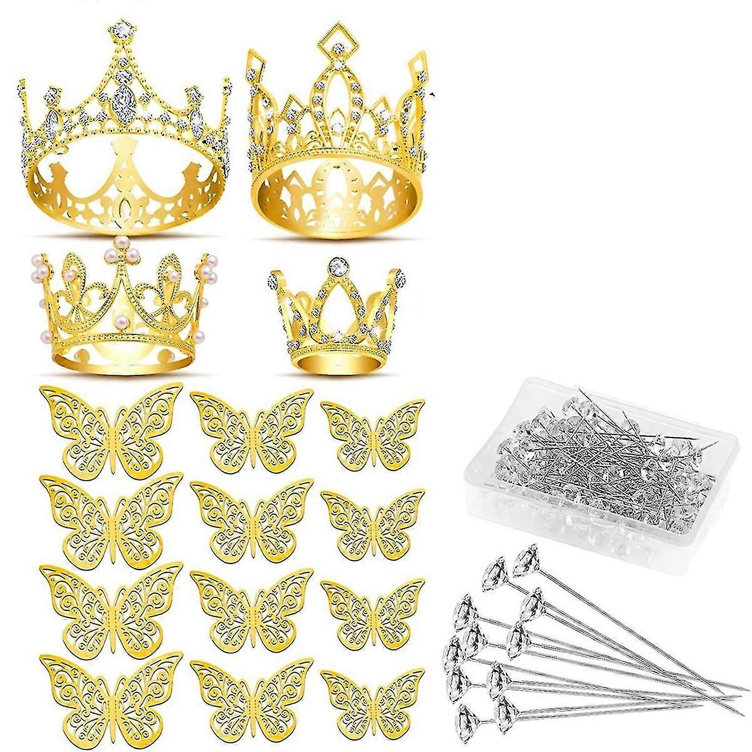 Guldkronor för blombuketttillbehör