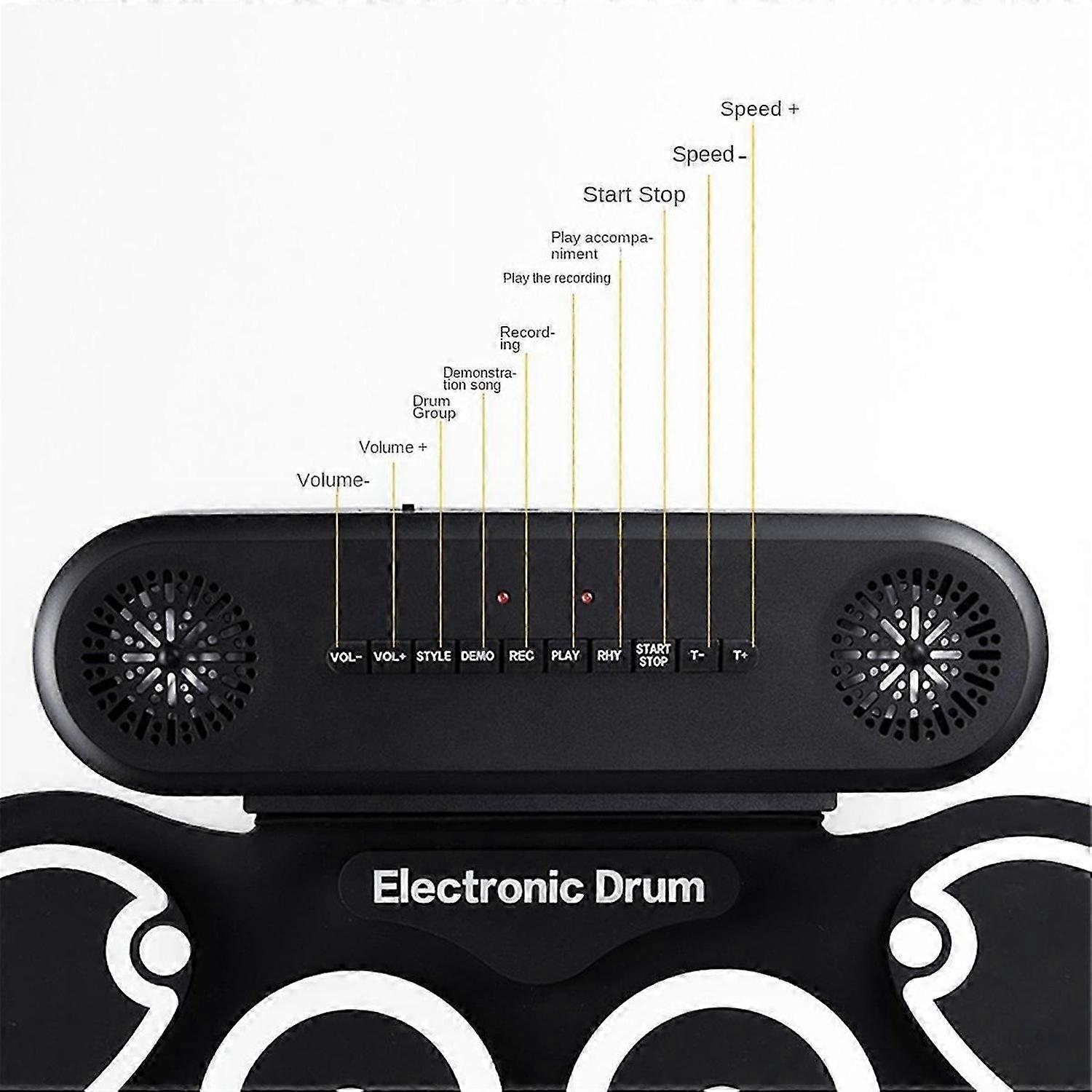 Electronic Drum Set Electric Portable Hand Practice With Pedal