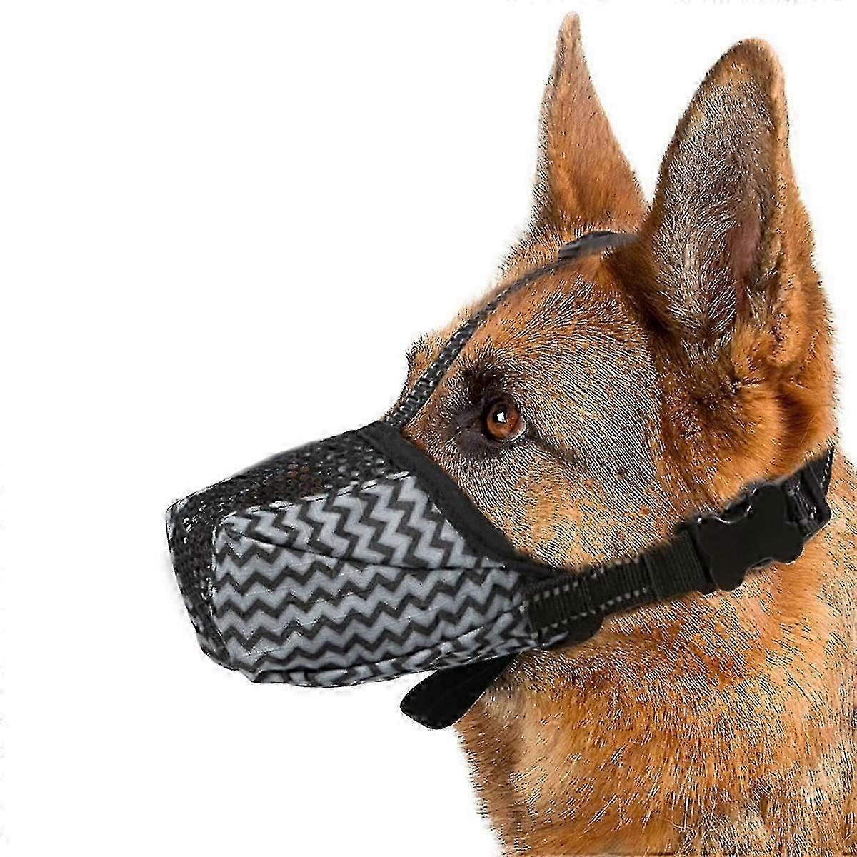 Dog Muzzle,Air Mesh Breathable Muzzle compatible Medium Large Sized Dogs to Anti&Prevent Biting Bark