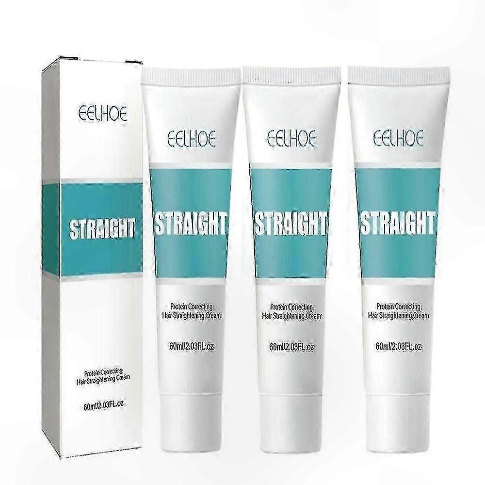 Smoothing Hair Cream with Protein for Damaged Hair Repair, Non-Pulling Formula to Reduce Split Ends and Straighten Hair, 1-3 Units