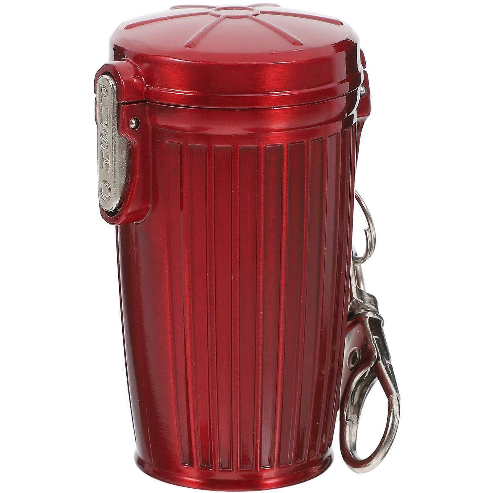 Portable Miniature Trash Can Ashtray With Lid Keychain Mini Garbage Can With Cap Sealed Pocket Ashtray Container For Outdoor Travel Use