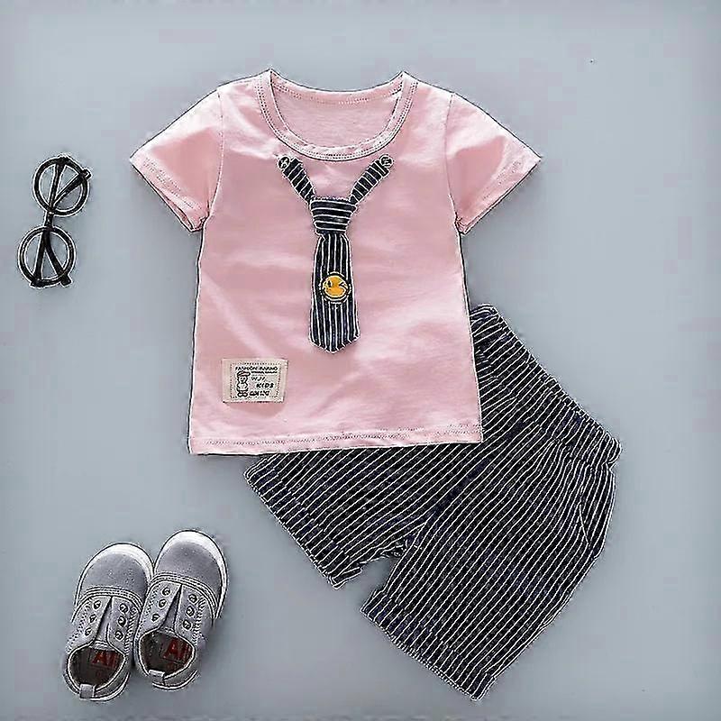 בגדי ילדים יום יומי תינוק בגדי קיץ לילדים סט בגדי ספורט + מכנסיים קצרים חליפות בגדים כותנה מוצרים בגדי ילדים