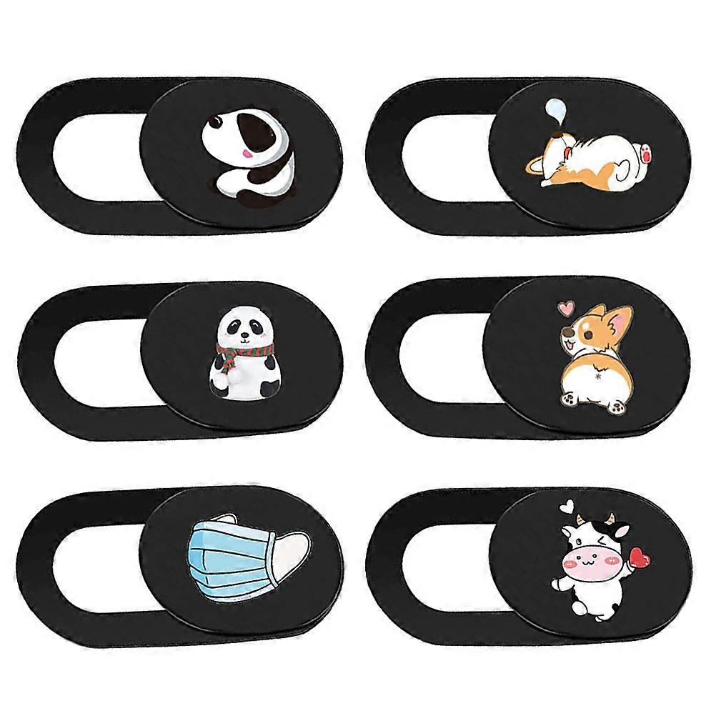 Camera Protective Cover Ultra Thin Privacy Protective Cover Cartoon Pattern 6Pcs