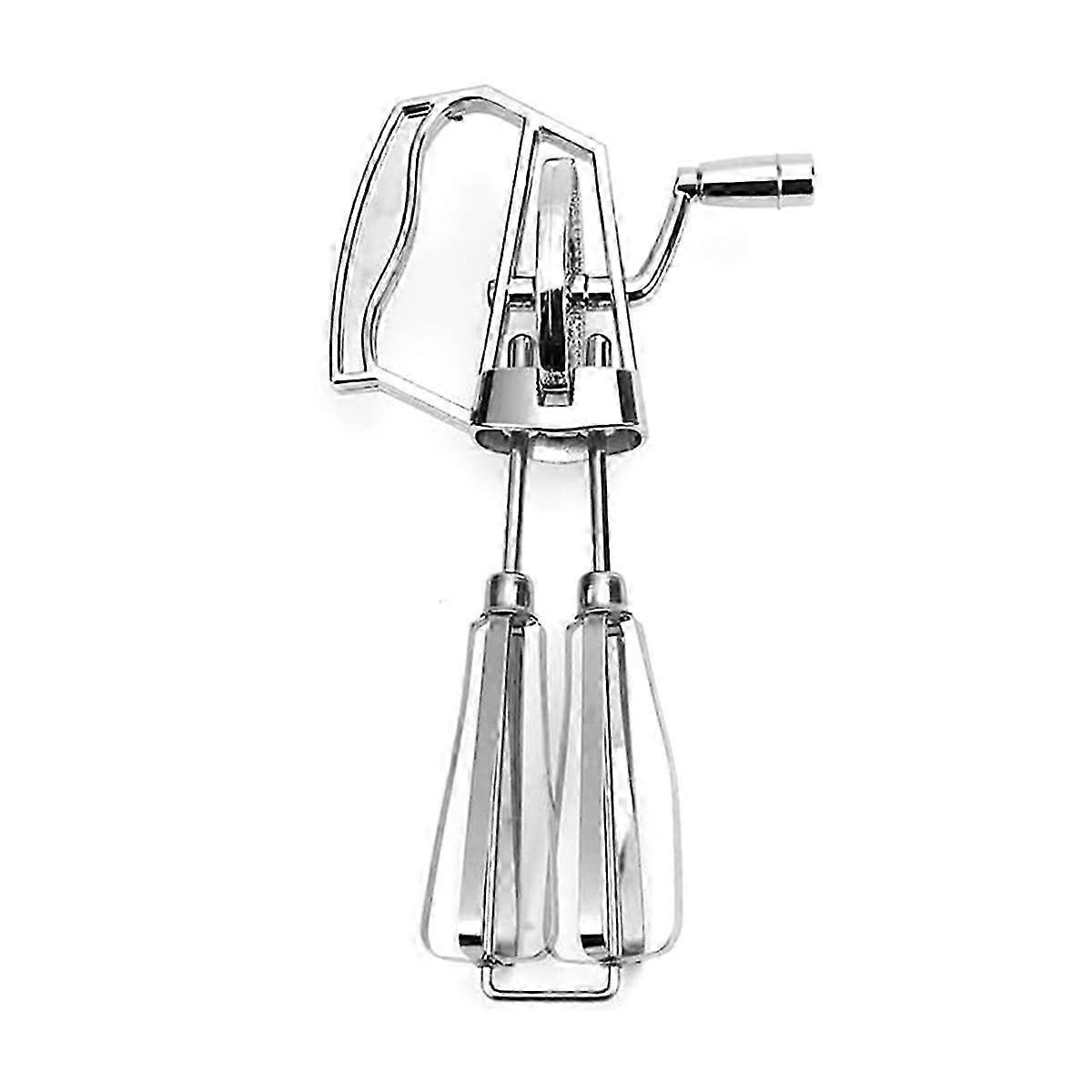 Manual Egg Beater Hand Crank - Stainless Steel Whisk, Ergonomic ABS Handle, Compact Design for Easy Use