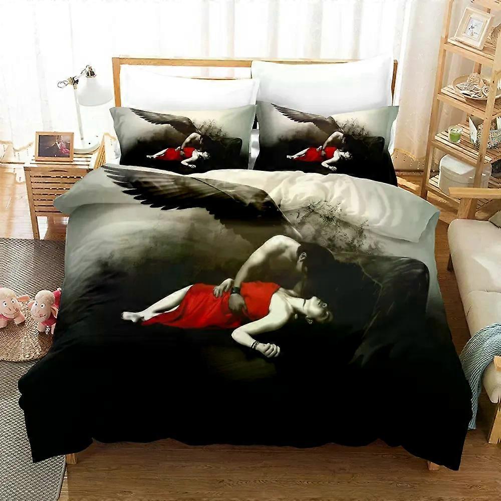 PIN1785 3D-utskrift Fallen Angel Sängkläder Set Påslakan Påslakan Påslakan Örngott Täcke King Queen Size Pojkar Sängkläder för vuxna