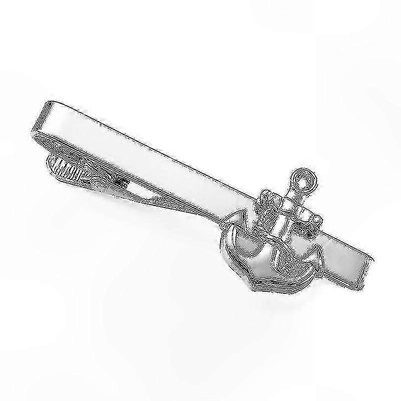 Silver Anchor Design Tie Clip for Men Formal Wear Accessory