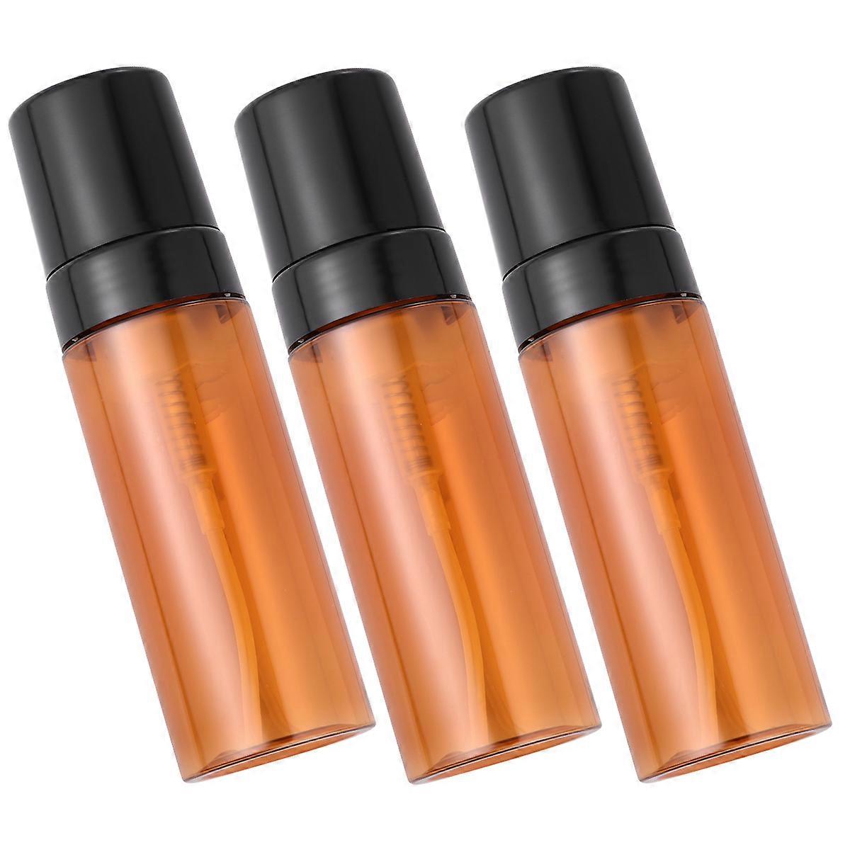 Dispenser Plastic Pump Bottle for Storage 6Pcs Brown Refillable Containers