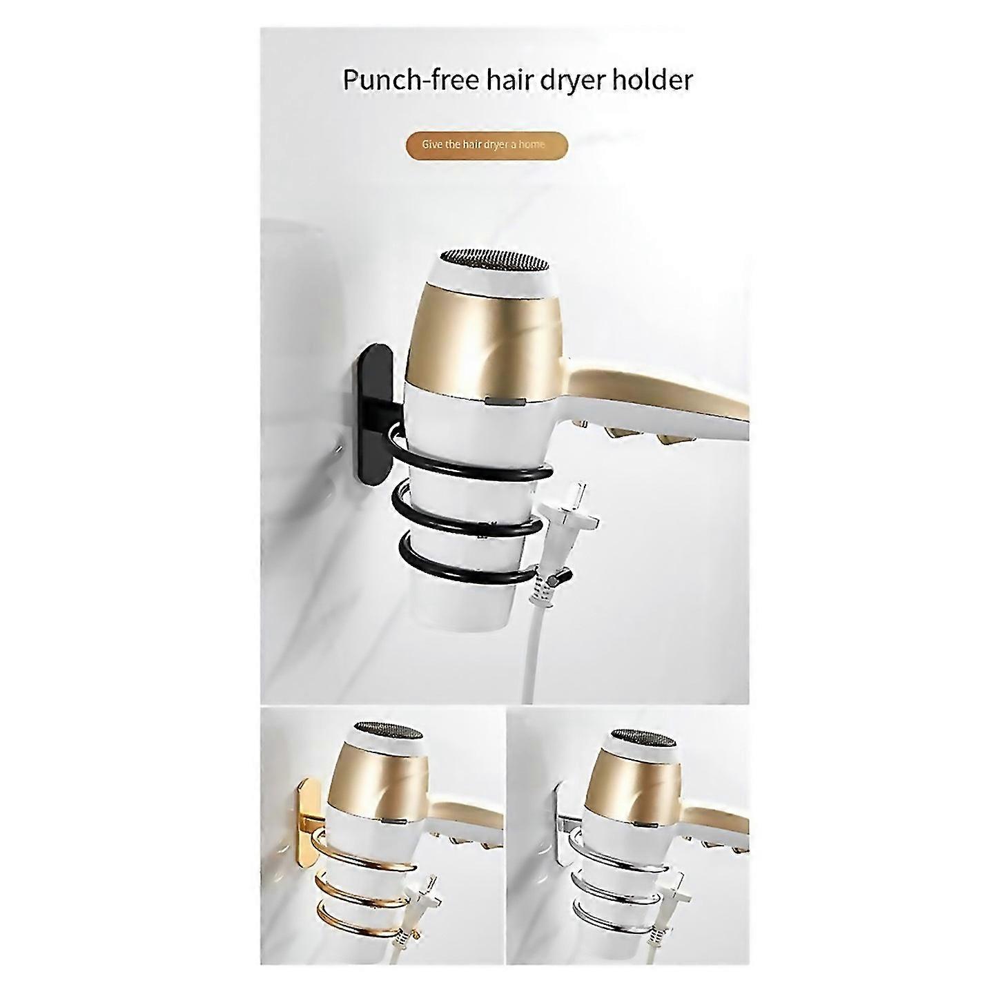 For Wall Mounted Hair Dryer Holder Silver