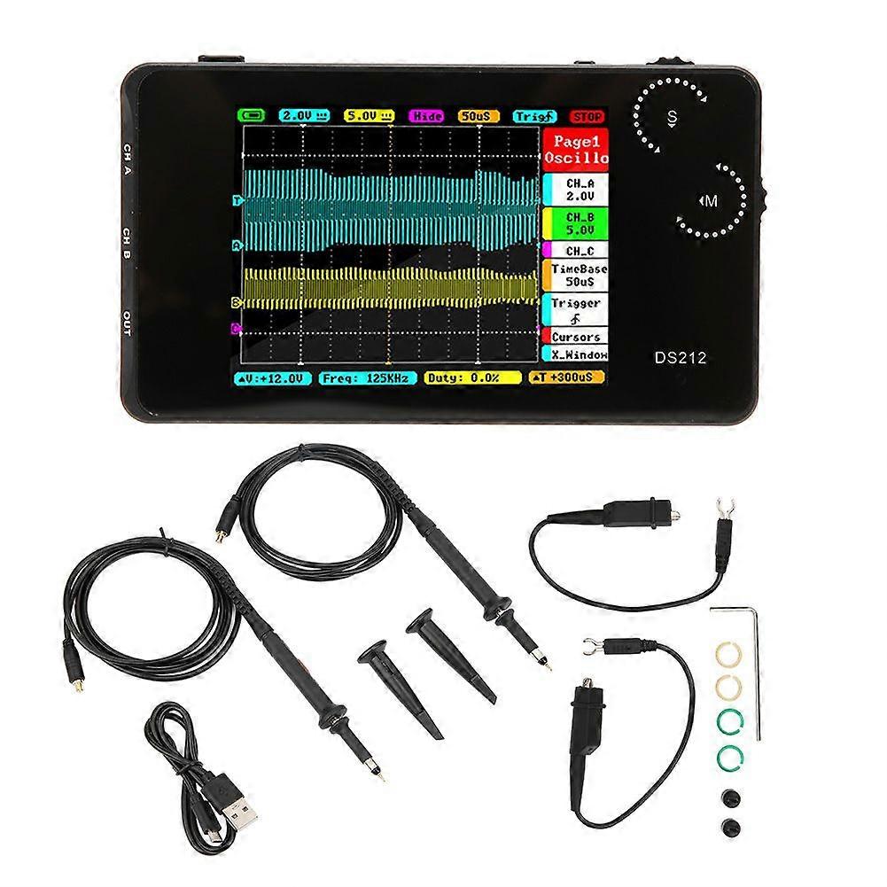 DS212 Portable Digital Oscilloscope Pocket Size 2 Channel Oscilloscope with USB Interface