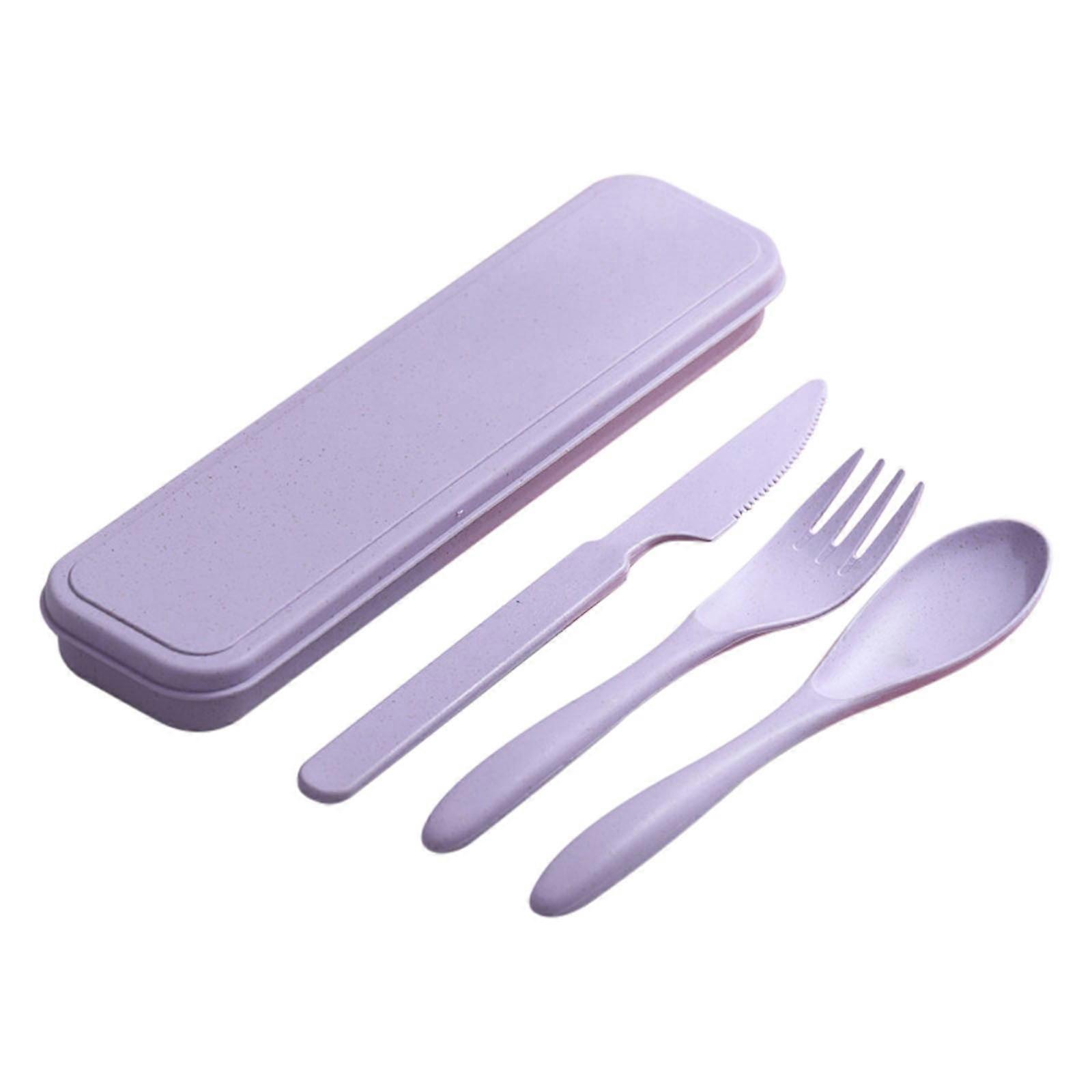 Ywbawe Reusable Travel Utensils Set with Case, Portable Camping Cutlery Set for Kids Lunch, Picnic, School Lunch, and Travel, Includes Straw and Case