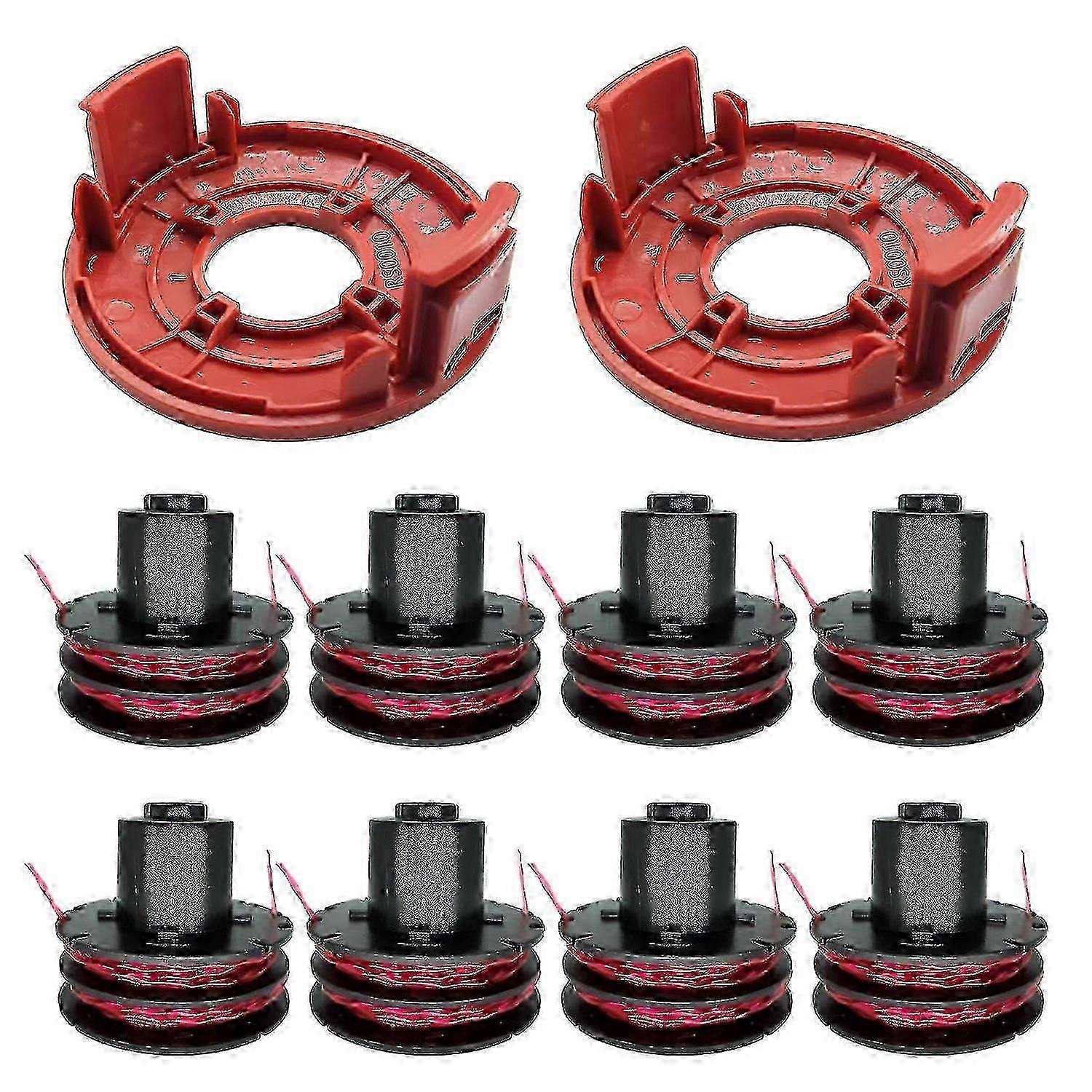 AL-KO GTE 350/450/550 Grass Trimmer 6 Line Spool + 1 Cap, 112966 DCQW-8 Spool + 2 Caps - Multicolor