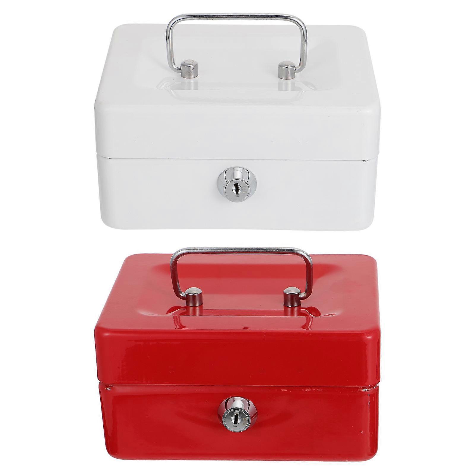 Red Iron Storage Holder for Sundries and Keys 2Pcs Portable Boxes