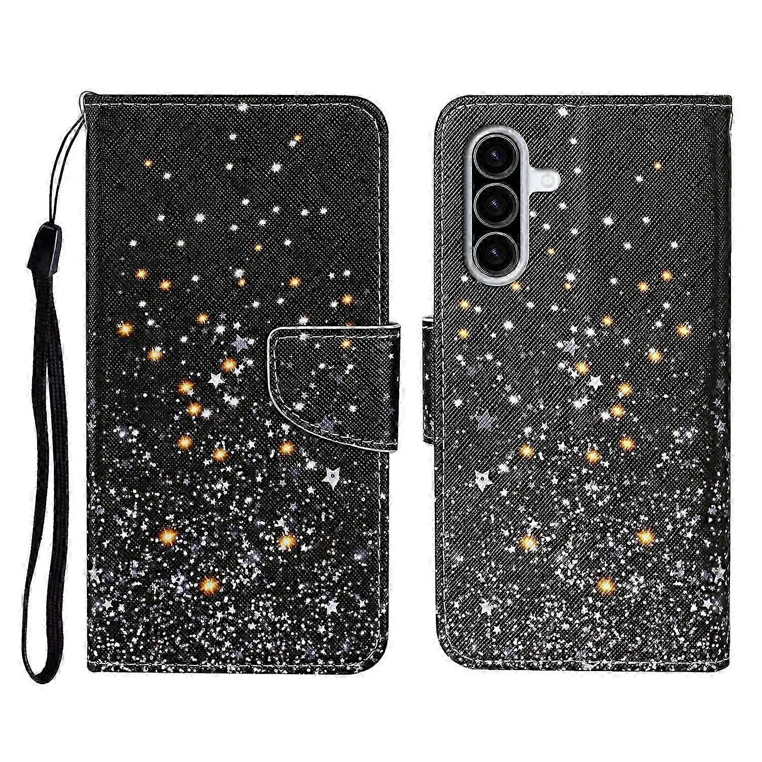 Samsung Galaxy A36 5G Pentagram Pattern Protective Folio Phone Cover with Wrist Strap