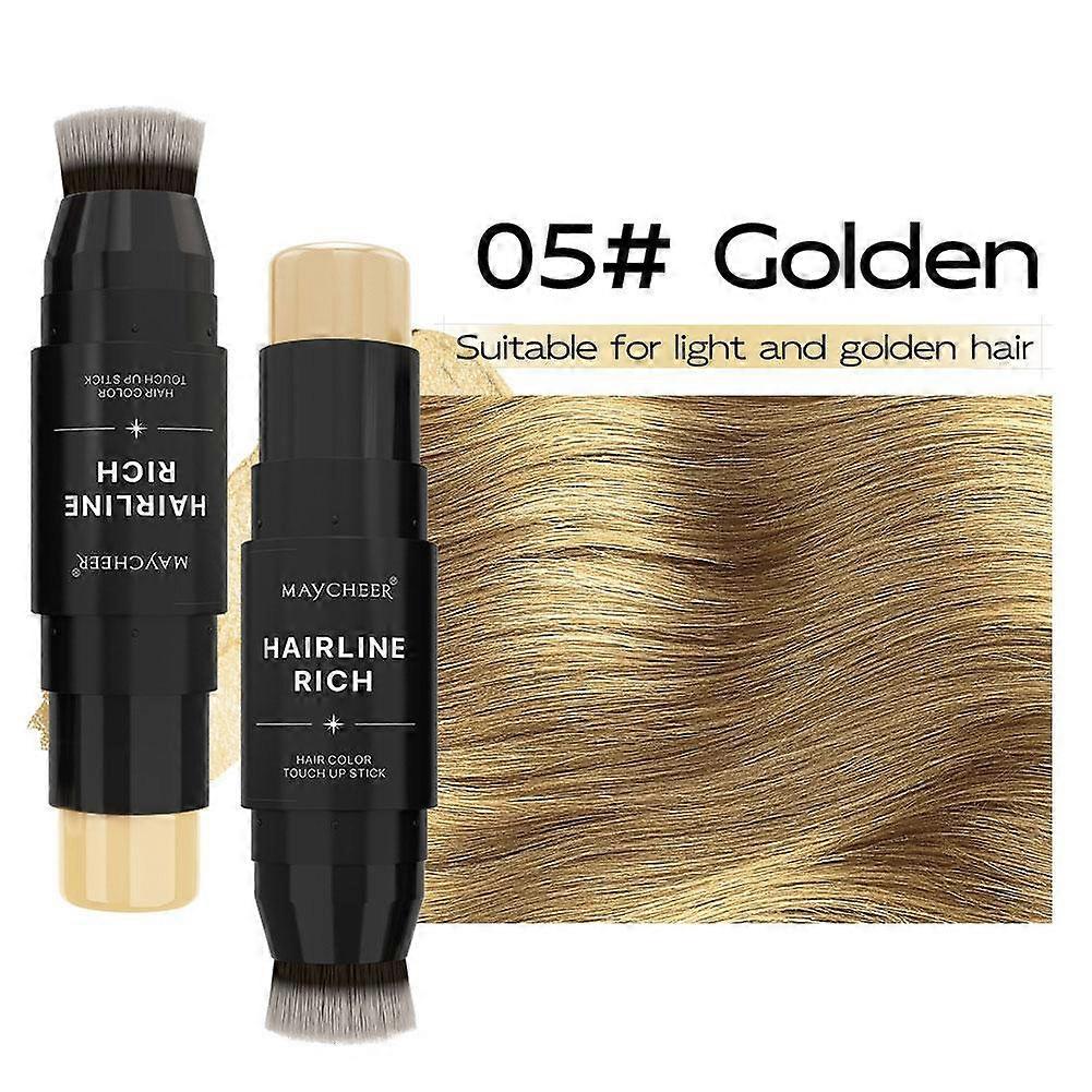 Double Head Root Touch Up Stick 2 in 1 Waterproof Sweat Proof Gray Hair Cover Natural Long Lasting Color Non Sticky Portable