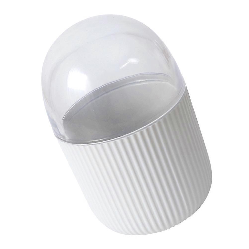 Makeup Cotton Box Storage Container with Lid for 3Pcs White Small Essentials