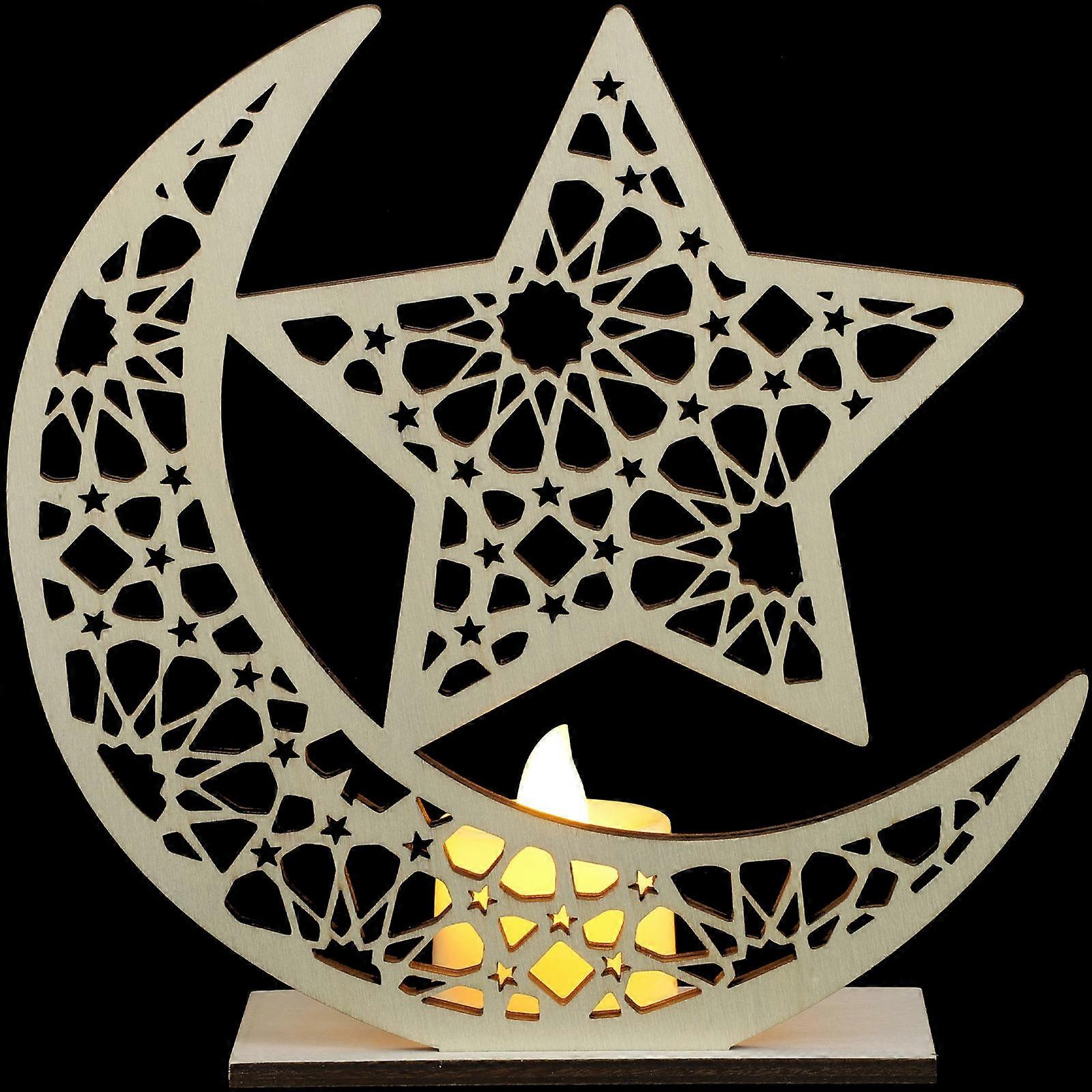 Moon Star Lamp LED Decorative Lighting For Eid Celebration Bedside Decoration 1Set
