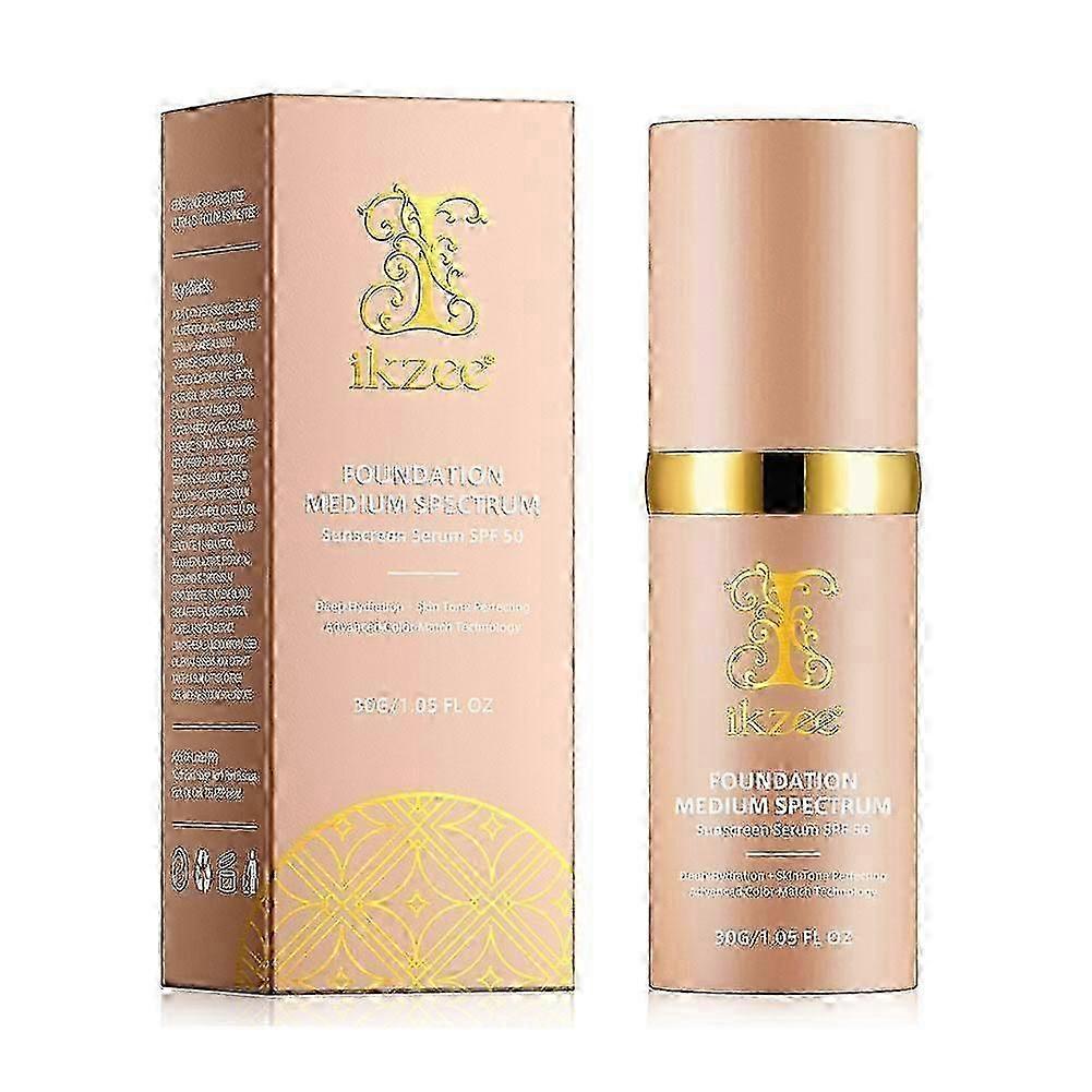4 In 1 Foundation With Spf 50+, Hydrating Changing Foundation Longwearing Waterproof, Medium Spectrum For Gym, Sport, Dancing 30ml 2025