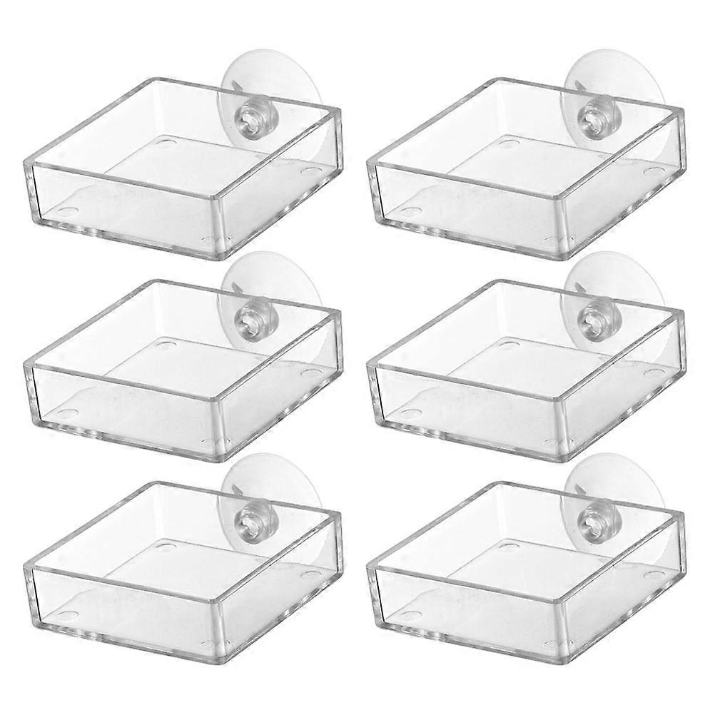 Fiskefoderautomat med sugekopper i akryl til fodring af akvarier, 24 stk.