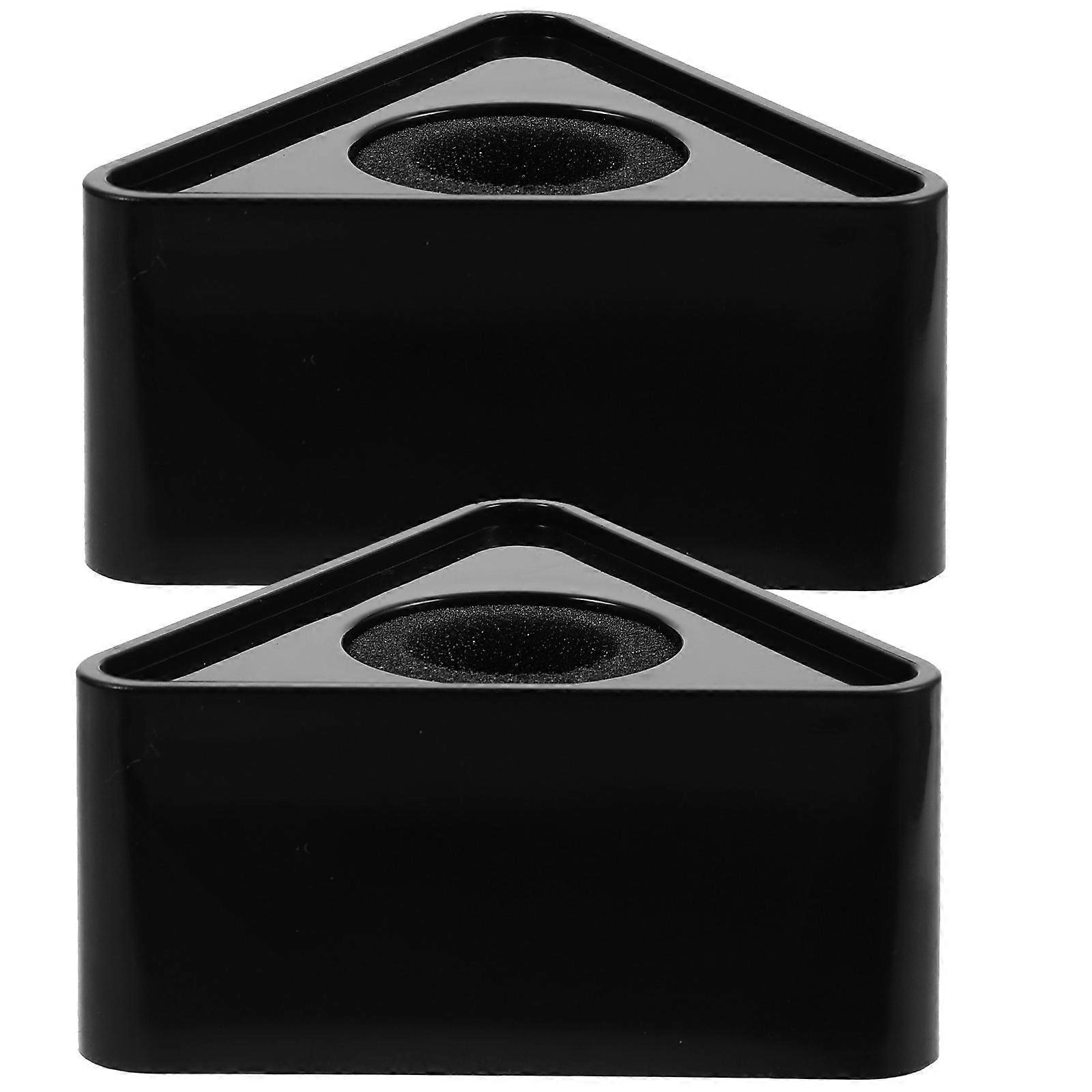 Interview Microphone Logo Flag 2Pcs Portable Triangle Shaped Display Suitable For Professional Equipment Black Color