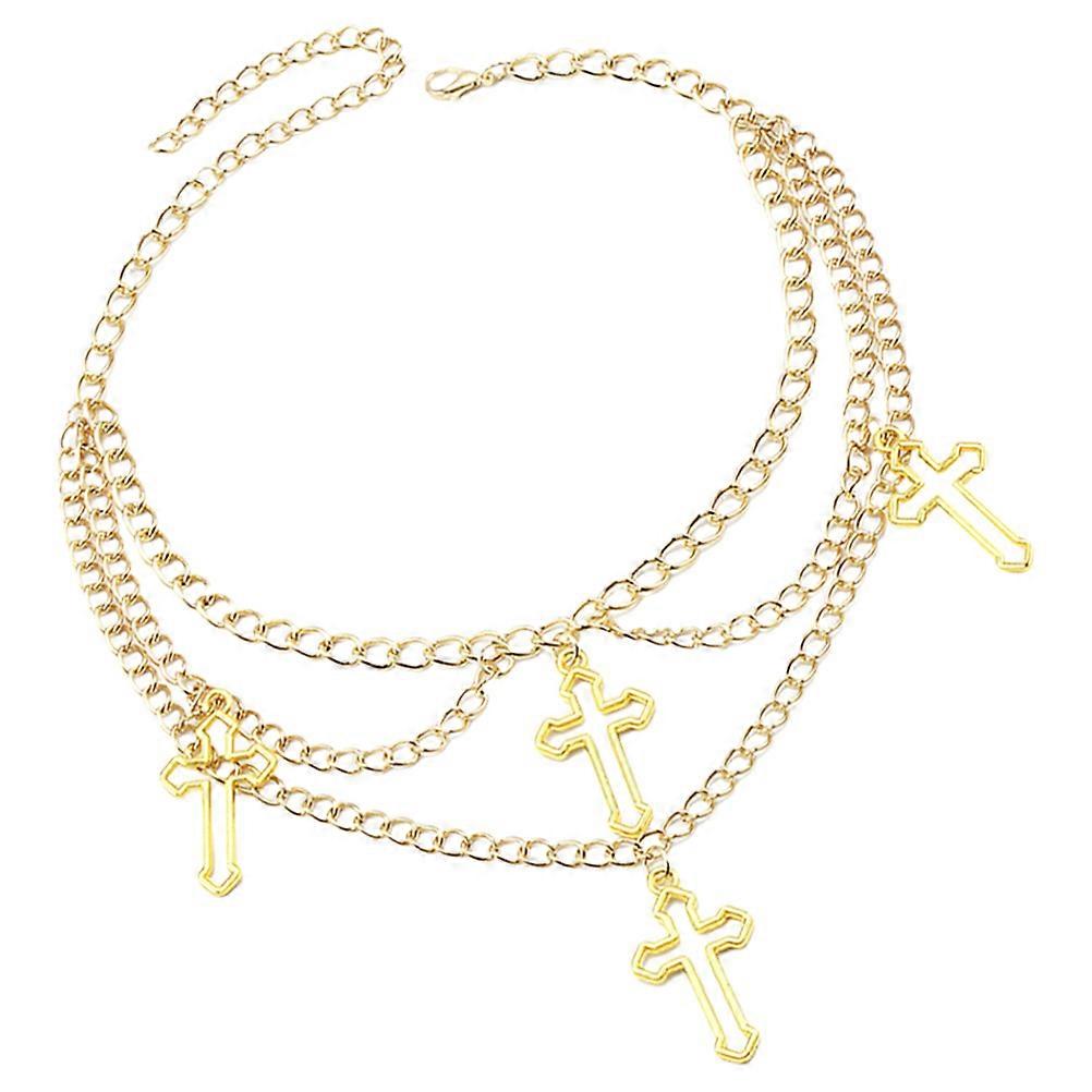 Trendy Gothic Cross Pendant Necklace For Women Formal Events Multi-layer Modern Style 4Pcs