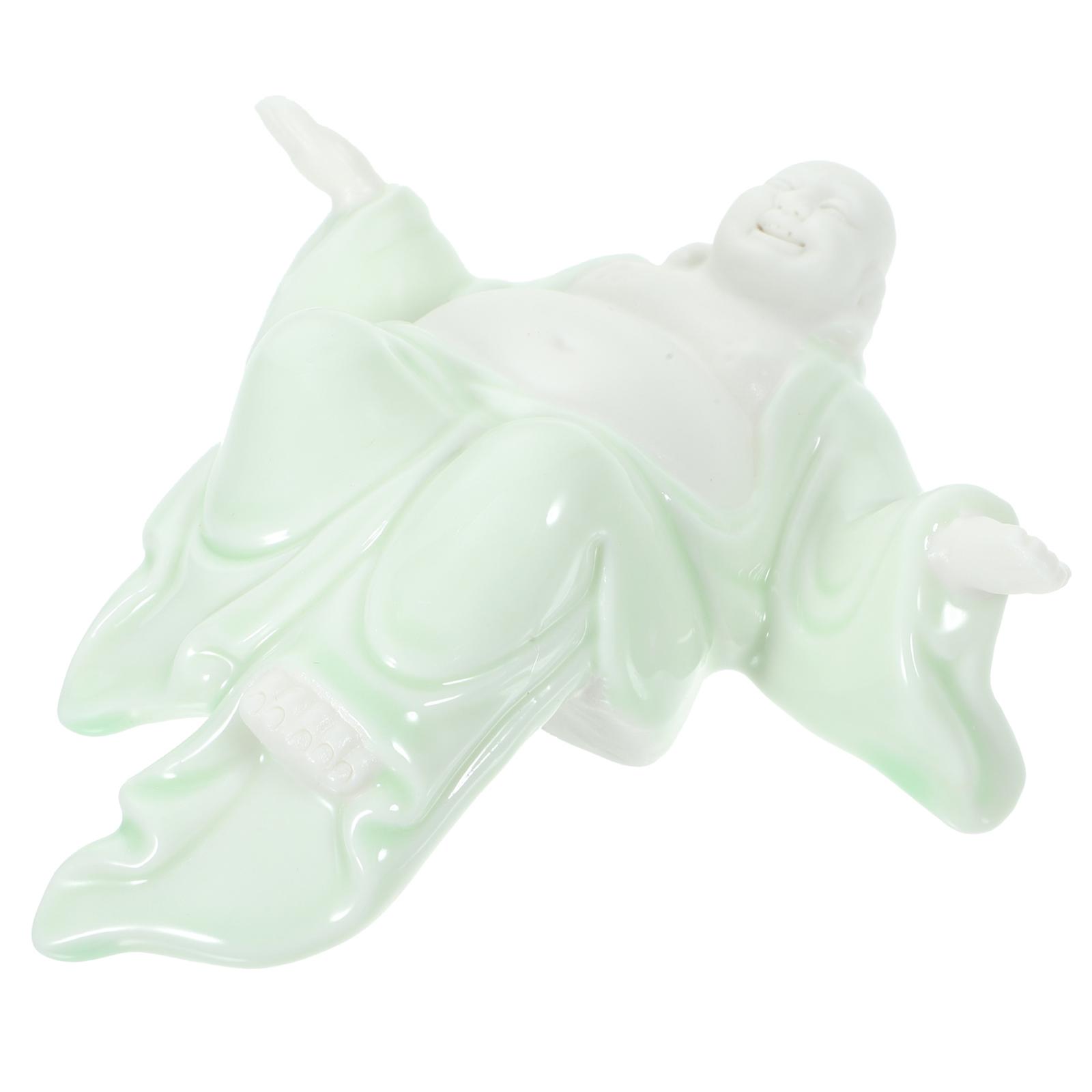 Ceramic Buddha Statue for Decor 2Pcs Tabletop Vintage Buddha Ornament