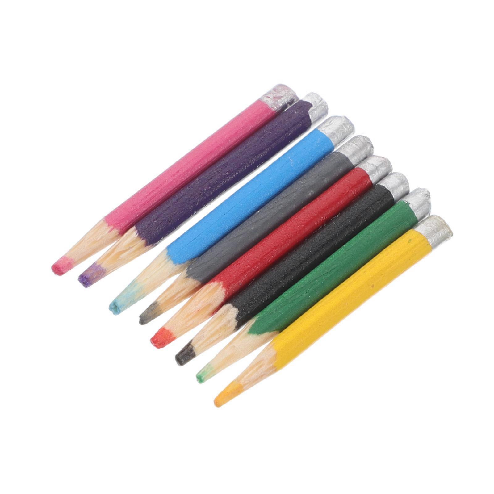 Assorted Color Miniature Wooden Pencils Set for Decor 40Pcs Dollhouse Scene