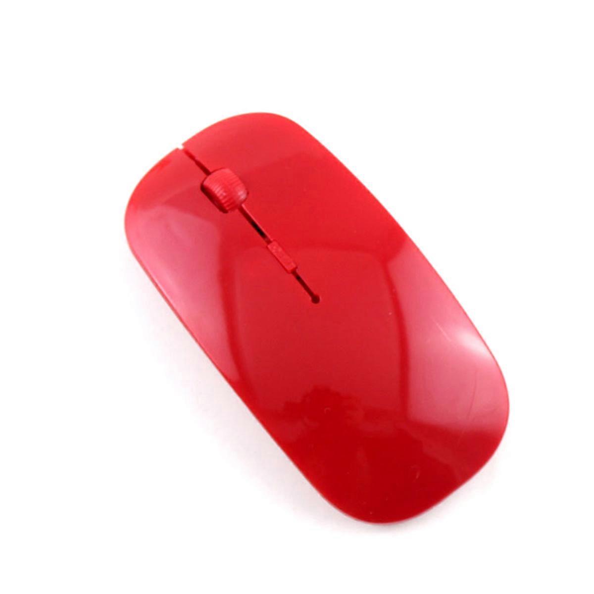 2Pcs Wireless Mouse Optical Mouse for Computer Ultra Thin 2.4ghz Red