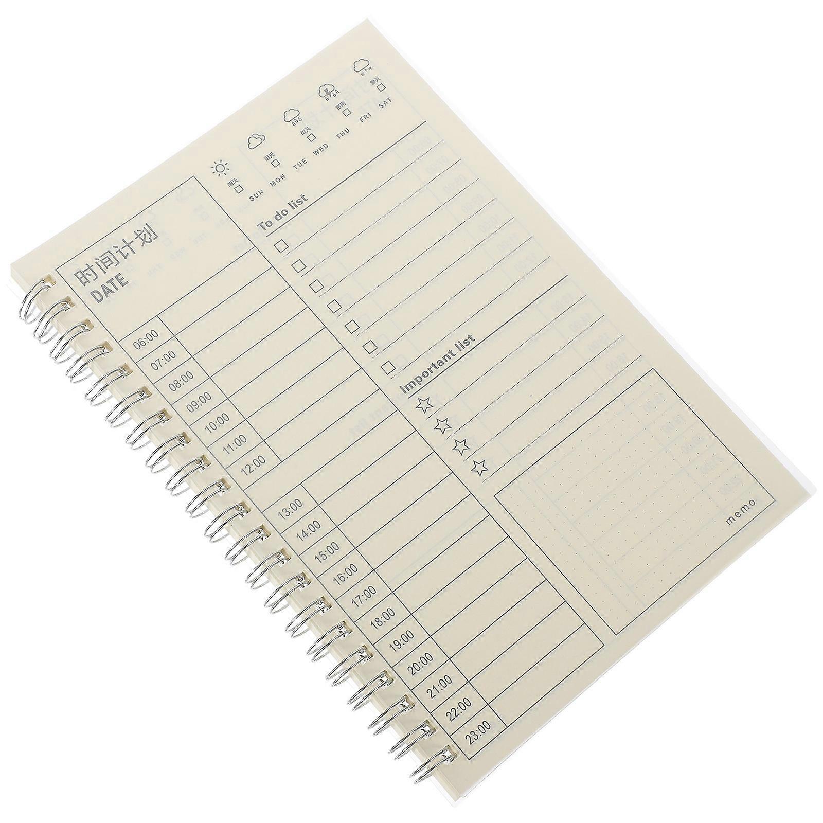 Beige Coil Academic Planner Organizer for Daily Use 2Pcs Portable Note Book