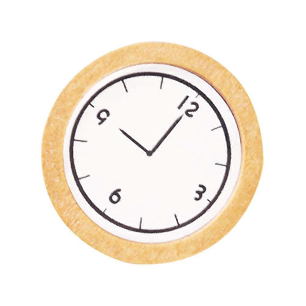 Decorative Miniature Wall Clock 2Pcs Wooden Clock Model Ideal For Mini House Layout And Hobbyists In Stylish Yellow Color