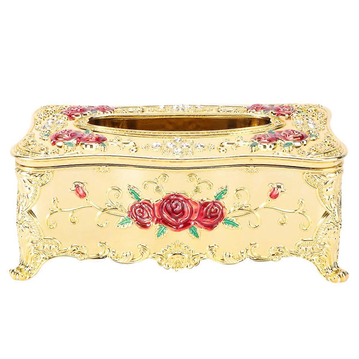 Home Tissue Holder Rose Patterned Napkin Case for Storage 3Pcs