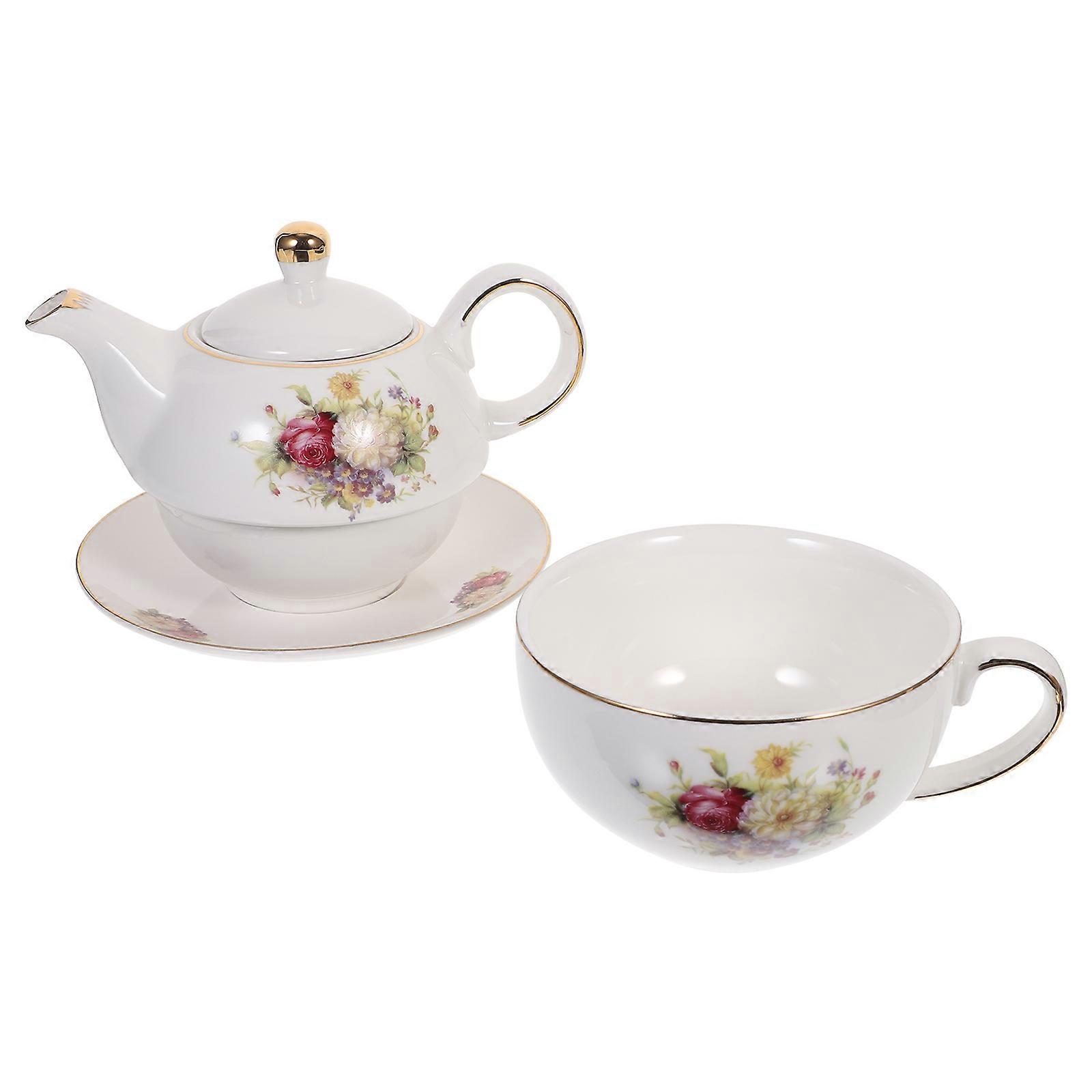 Ceramic Teapot and Cups Set for Tea Serving 2Sets Afternoon Use