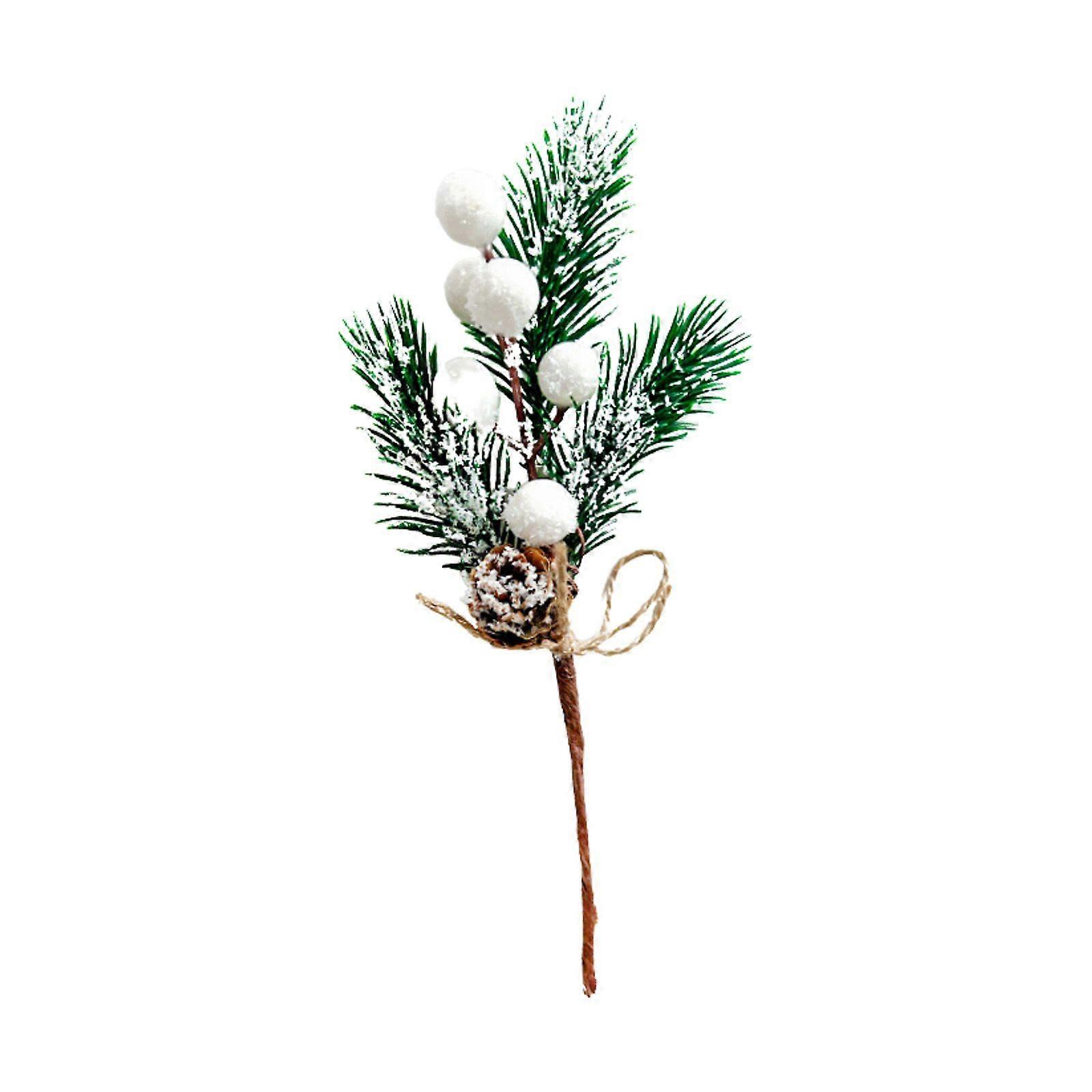 Minglan Pine needle flower branch accessories holiday decoration simulation cuttings red fruit berry fruit branches 20cm