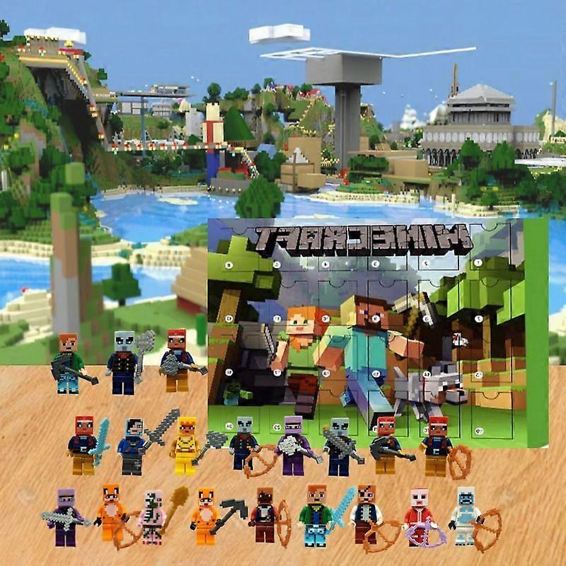 Ημερολόγιο Advent 2025 24 Κουτιά Στόρι Minecraft από Τούβλα Κουτιά Στόρι Αντίστροφης Μέτρησης Φεστιβάλ Χριστουγέννων και Χάλογουιν