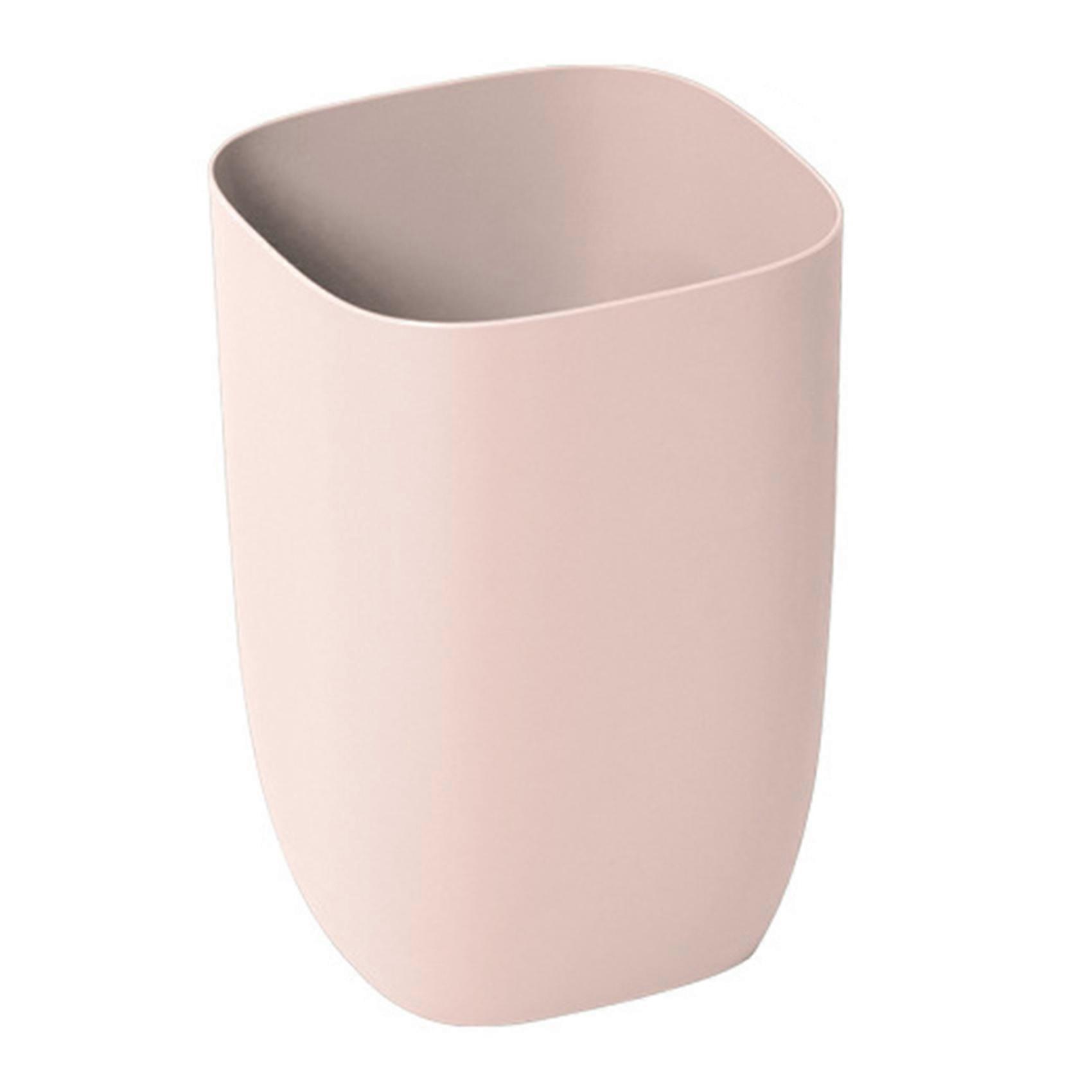 Bathroom Trash Bin Small Office Can Plastic Waste Paper Bin Pink