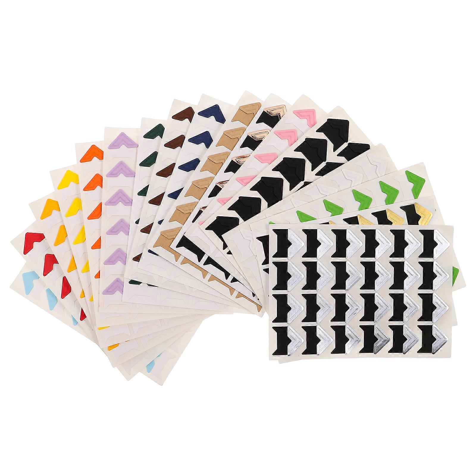 Self Adhesive Photo Corners for DIY Projects 34 Sheets Multi Color Paper