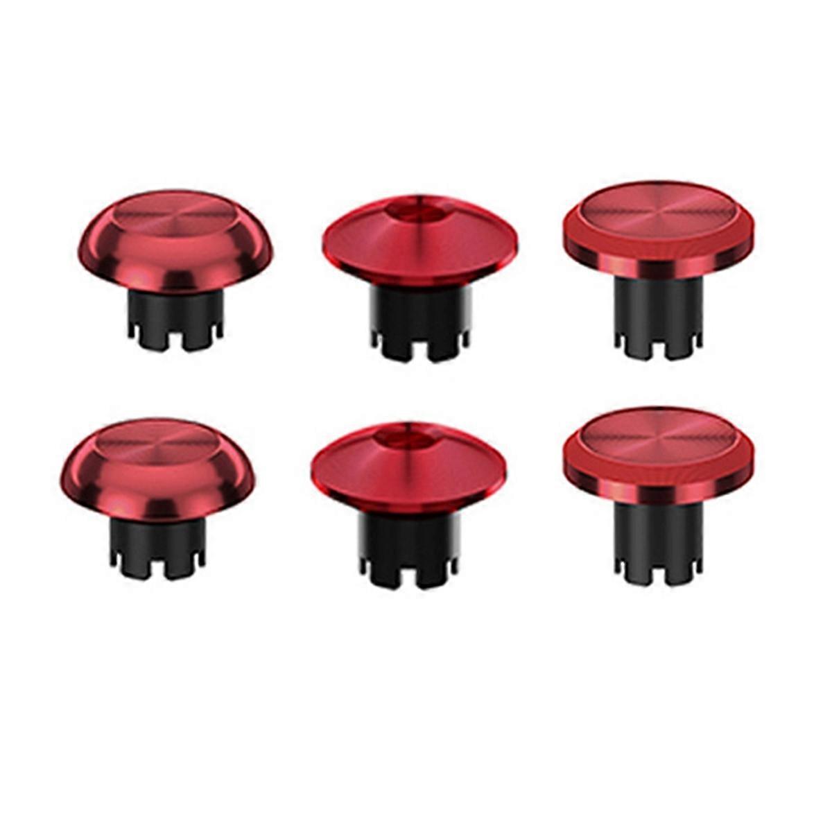 6-in-1 Metall Daumen Joystick Kappe Zubehör Rot