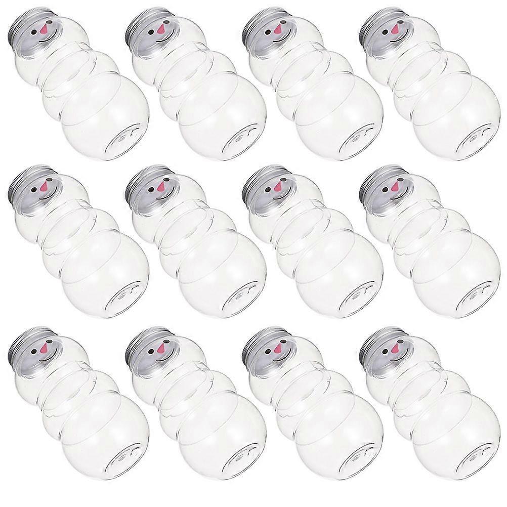 12Pcs Juice Bottles Snowman Milk Bottles Juice Bottle Empty Packing Bottle Packing Bottles