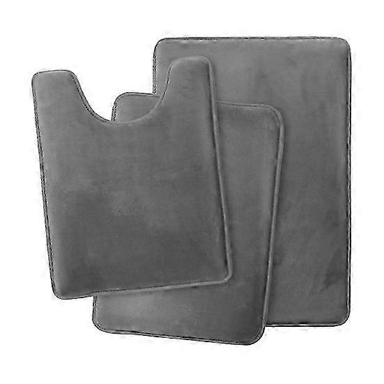 Absorbent Bath Mat Set 3-Piece with Quick-Drying U-Shaped Toilet Rug