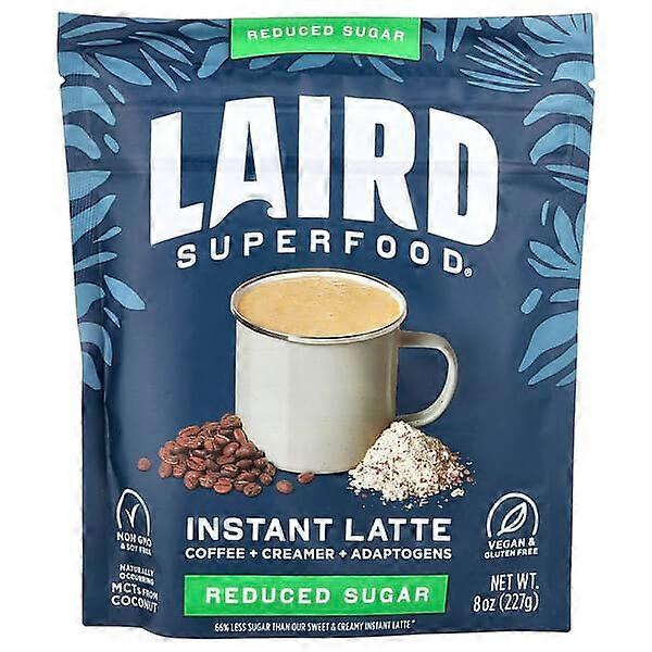 Laird Superfood, Instant Latte, Coffee + Creamer + Adaptogens, Reduced Sugar, 8 oz (227 g)